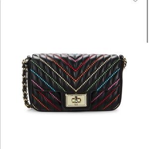 New w/ Tags Karl Lagerfeld Agyness Black Leather Crossbody Bag